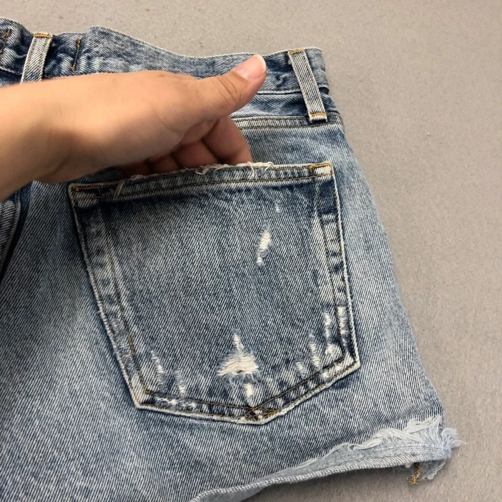 Agolde Parker Vintage Cut Off‎ Shorts Womens 27 4 Blue Denim Distressed Festival